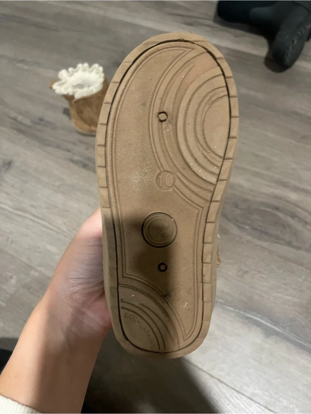 Kids Suede Bow Ankle Boots in Tan